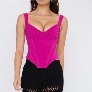 House of CB Pink Sleeveless Bustier Bodysuit